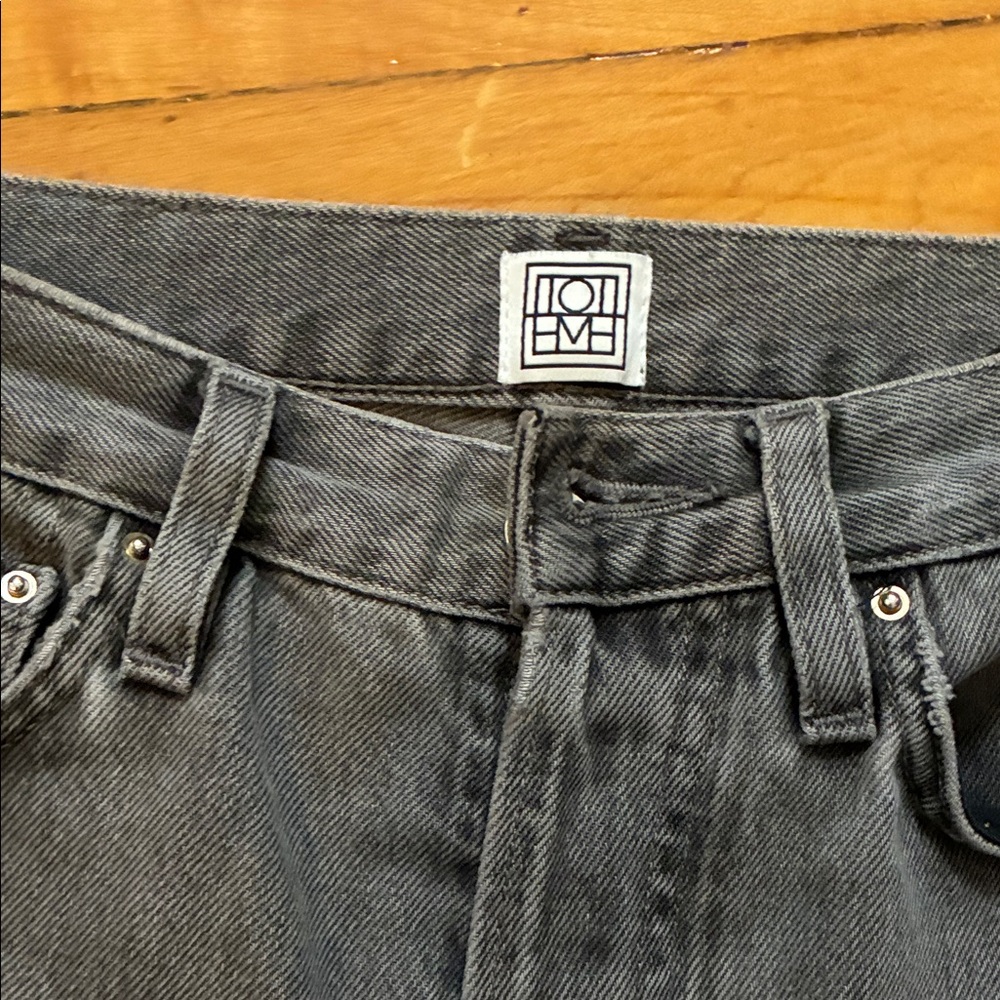 Toteme High-Rise Women's Jeans in Charcoal Gray